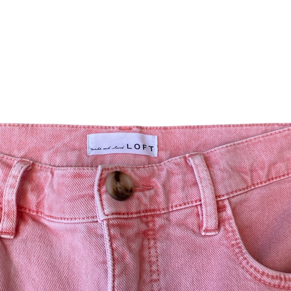 Loft Pink Jeans size 4 High Waist Skinny Salmon Pink Size 27 - Picture 4 of 5